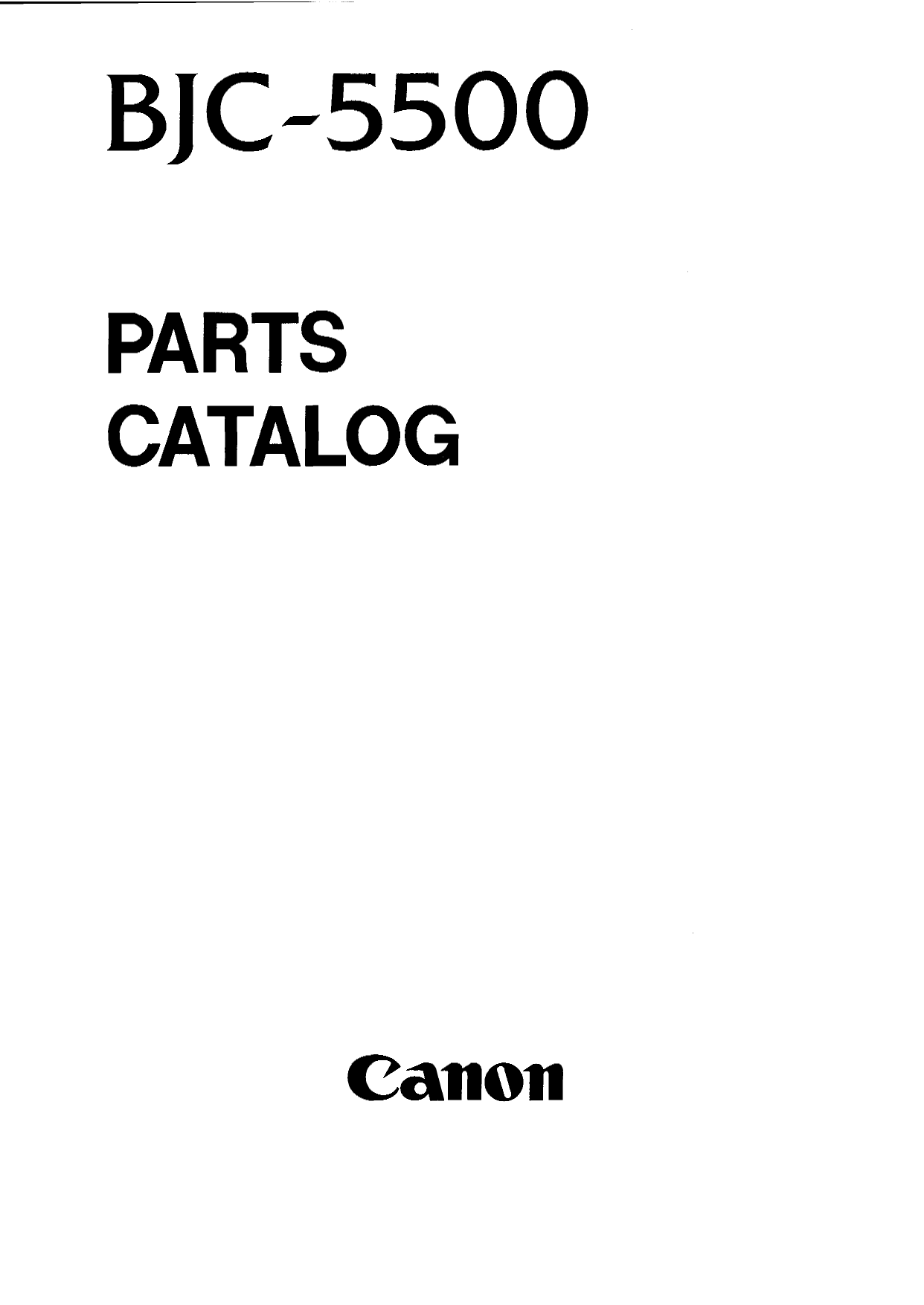 Canon BubbleJet BJC-5500 Parts Catalog Manual-1